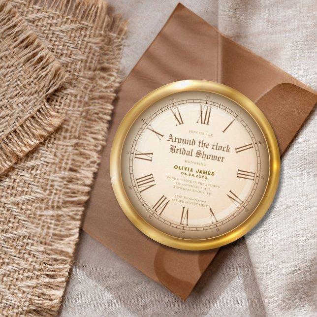 Invitation Autour de l'horloge douche nuptiale (Créateur téléchargé)