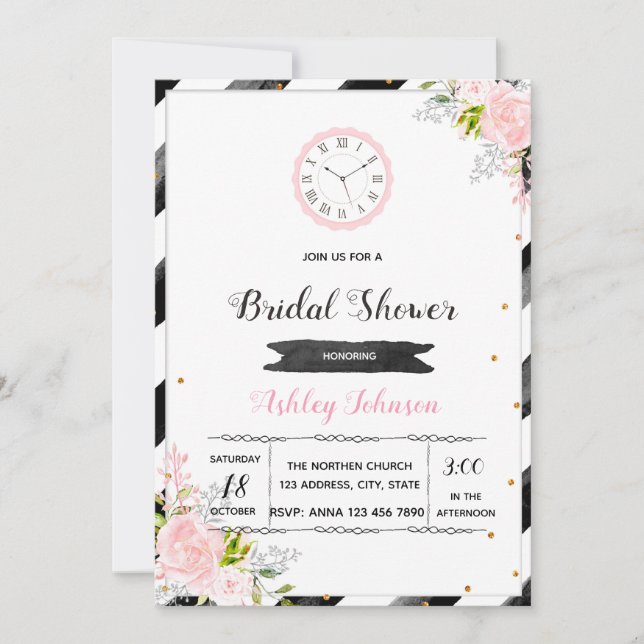 Invitation Autour de l'invitation de partie d'horloge (Devant)