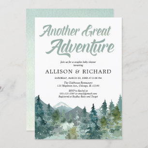 Invitation Autre grande aventure aquarelle forêt rustique