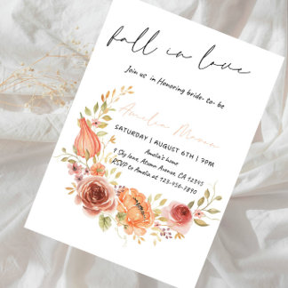 Invitation Autumn Bride Shower Party - Fall in Love Bride
