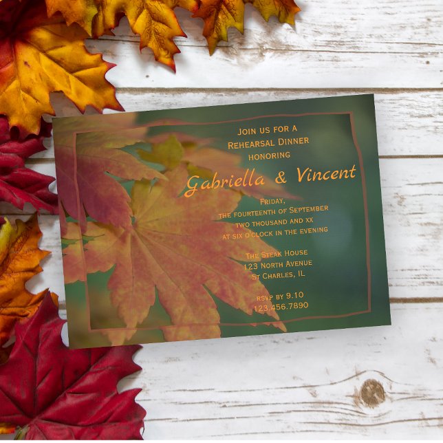 Invitation Autumn Colors Wedding Rehearsal Diner Invite (Créateur téléchargé)