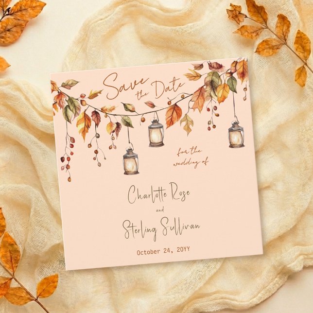 Invitation Autumn Leaves Rustic Watercolor Elegant Wedding (Créateur téléchargé)