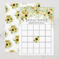 Autumn Sunflower BINGO Jeu de Fête des mariées