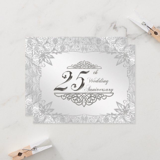 Invitation aux 25 ans de mariage (Devant/Arrière en situation)