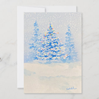 invitation aux arbres de noël enneigé