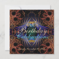 Invitation aux célébrations fractales d'anniversai