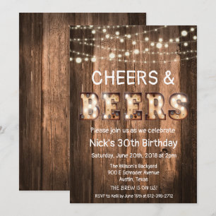 Invitation aux Cheers et Bières Rustiques