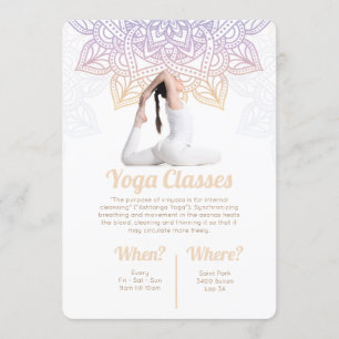 Invitation aux cours de yoga