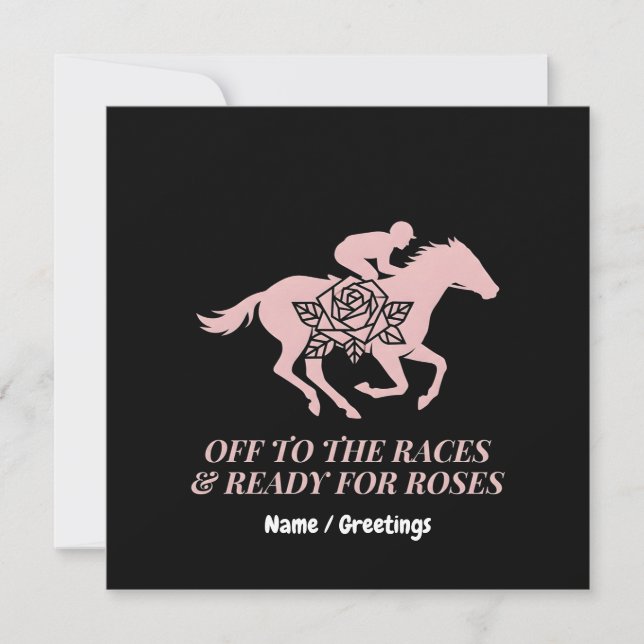 Invitation Aux courses & Prêt pour les roses de courses de ch (Devant)