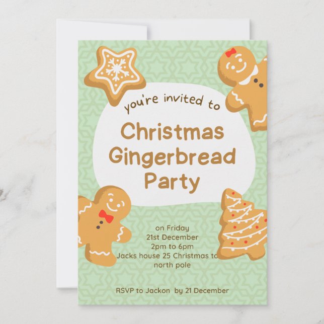 Invitation aux délicieux biscuits de Noël au ginge (Devant)