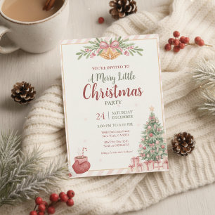 Invitation aux élégantes cloches de Noël roses