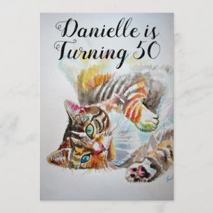 Invitation aux femmes de Tabby Cat 50e anniversair