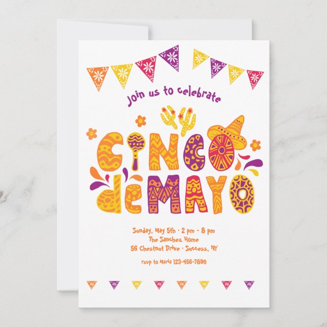 Invitation aux festivités du Cinco de Mayo (Devant)