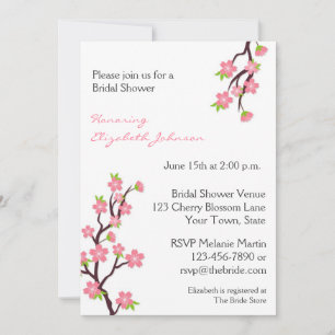 Invitation aux fleurs de cerisiers roses