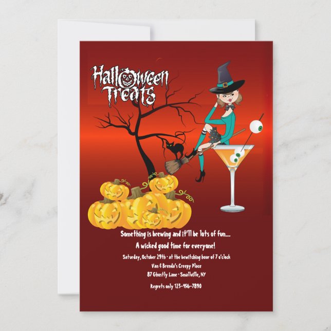 Invitation aux friandises d'Halloween (Devant)