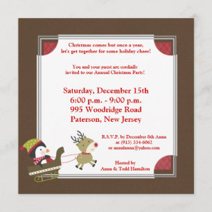 Invitation aux Jeux de Noël de Pingouin / Reindeer