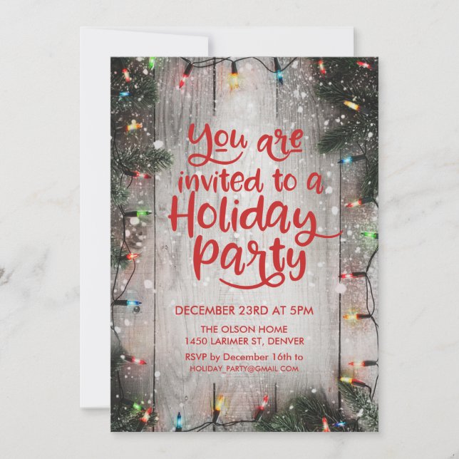 Invitation aux lumières de fête de Noël d'hiver de (Devant)