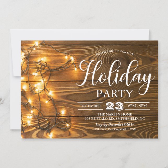 Invitation aux lumières de fête de Noël d'hiver de (Devant)