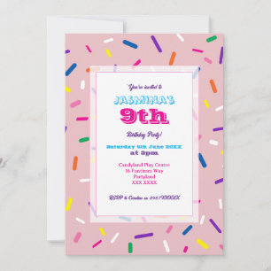 Invitation aux paillettes rose pastel