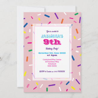 Invitation aux paillettes rose pastel