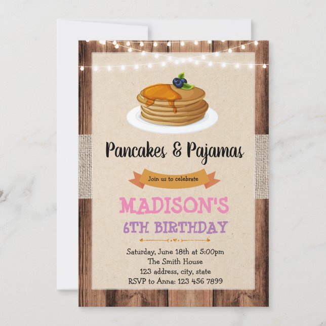 Invitation aux pancakes vintage (Devant)