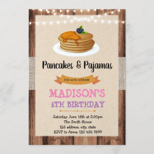 Invitation aux pancakes vintage