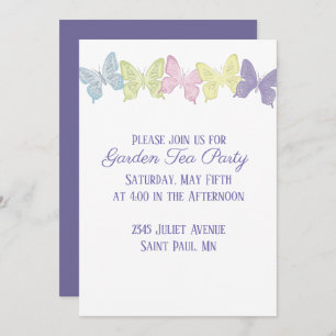 Invitation aux papillons Pastel 5" x 7",