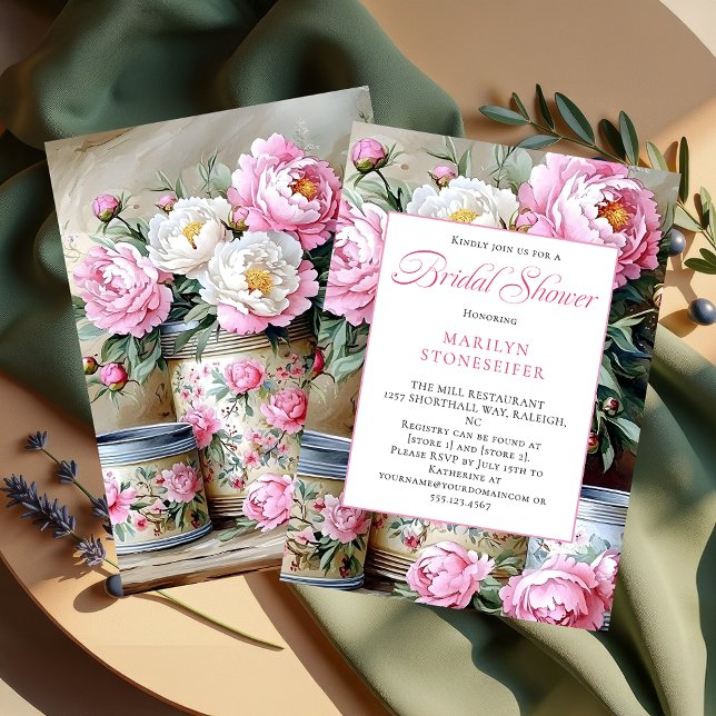 Invitation aux Pivoines Roses et aux Marguerites B (Créateur téléchargé)