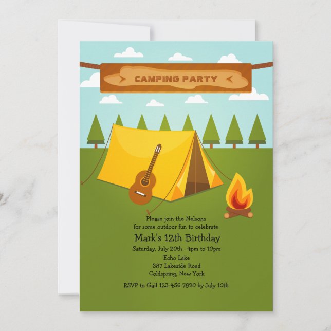 Invitation aux terrains de camping (Devant)