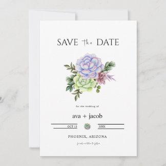 Invitation AVA Cactus Floral Succulent Desert Save the Date
