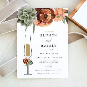 Invitation AVA Terracotta Succulent Brunch & Bubbly Champagne