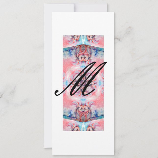 Invitation AVALON Abstrait Monogramme rose violet (Devant)