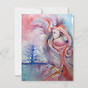 Invitation AVALON, bleu pourpre rose doux