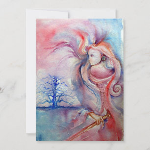 Invitation AVALON, bleu pourpre rose doux