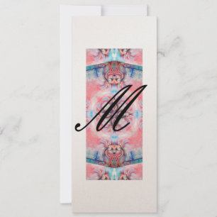 Invitation AVALON monogramme 2, champagne métallisé rose viol