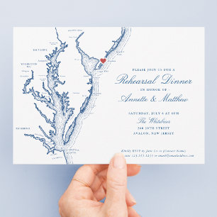 Invitation Avalon NJ Dîner de répétition de mariage élégant