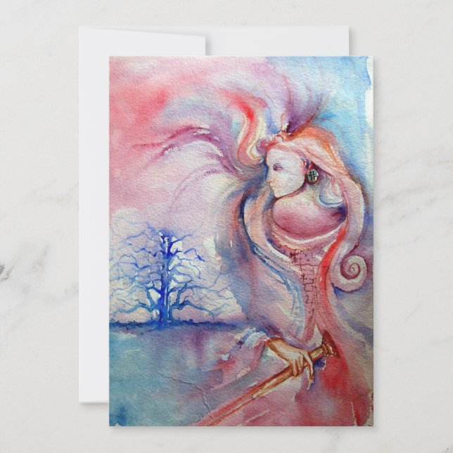 Invitation AVALON, rose tendre bleu violet (Devant)