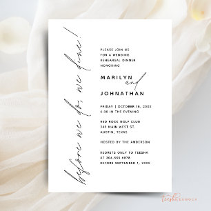Invitation Avant De Dîner, Nous Dînons De Répétition Mariage