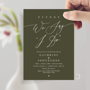 Invitation Avant de dire "Je le veux", Dîner de répétition de