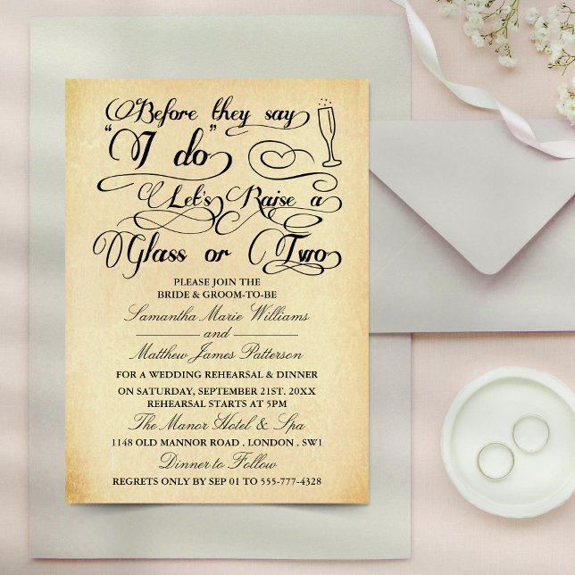 Invitation Avant de dire oui, levons un verre ou deux (Créateur téléchargé)