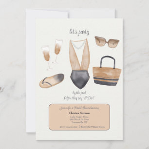 Invitation Avant de faire la fête de la piscine nuptiale