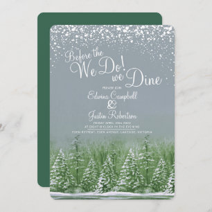 Invitation Avant de faire l'hiver de mariage arbres lac vert