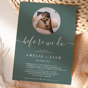 Invitation Avant de faire photo sauge vert de répétition dîne