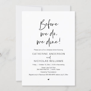 Invitation Avant De Le Faire, Nous Dînons, Dîner De Répétitio