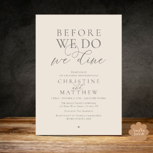 Invitation Avant de le faire, nous dînons, Dîner de répétitio