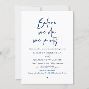 Invitation Avant De Le Faire, Nous Faisons La Fête, Dîner De