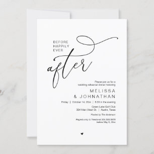 Invitation Avant Heureux Jamais Après Le Dîner De Répétition 