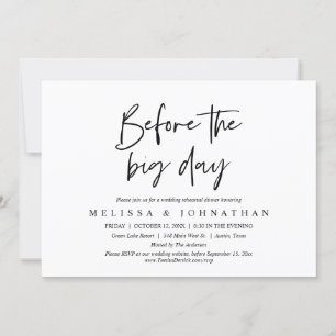 Invitation Avant Le Grand Jour, Dîner De Répétition Mariage