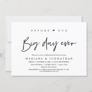 Invitation Avant Notre Grand Jour, Dîner De Répétition Mariag