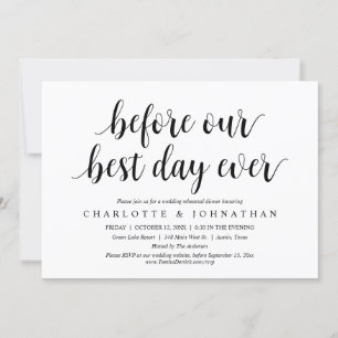 Invitation Avant Notre Meilleure Journée, Dîner De Répétition